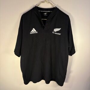 Adidas All Blacks Rugby Polo Shirt Black Mens 2XL Official Licensed